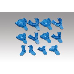 Plasdent Excellent Disposable Impression Trays #2 LARGE - LOWER , Royal Blue (12pcs/bag)